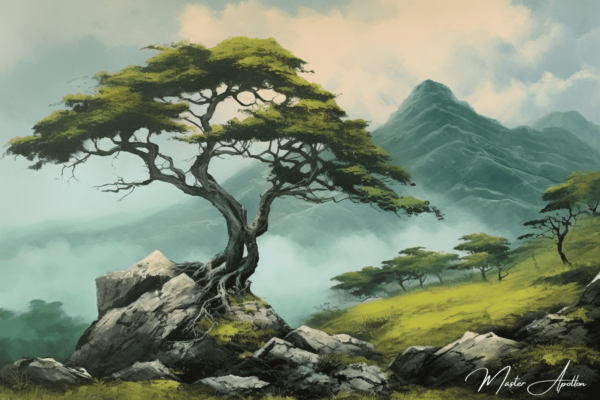 Tranquil Green Tree Painting