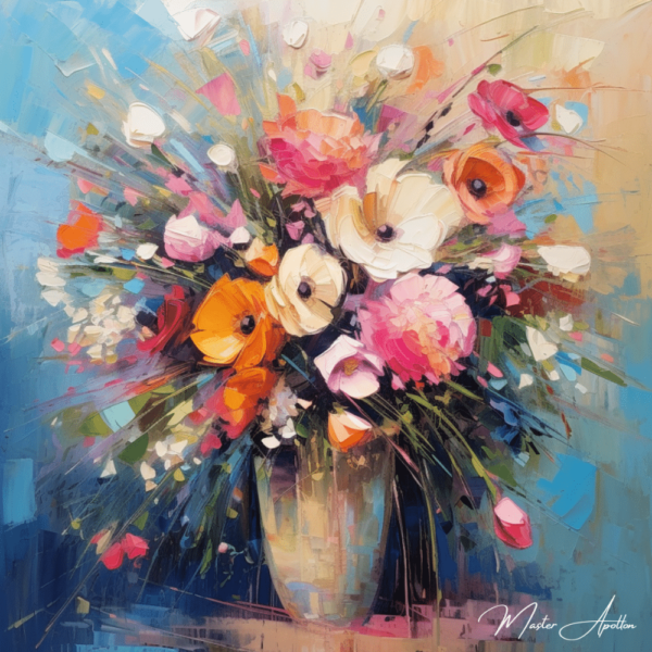 Contemporary bouquet of flowers painting