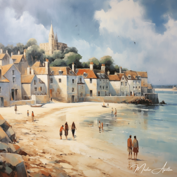 Contemporary Brittany village by the sea