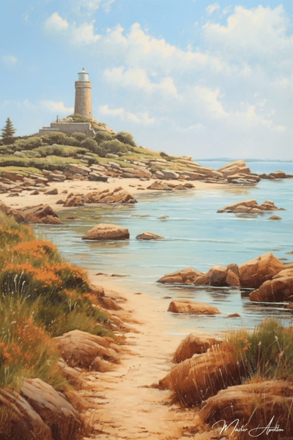 Contemporary Brittany landscape lighthouse path