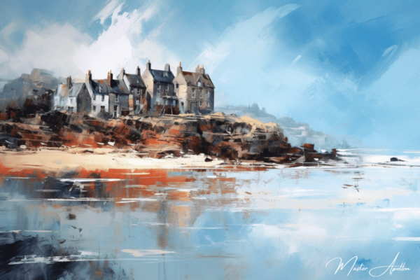 Contemporary Brittany seaside village painting