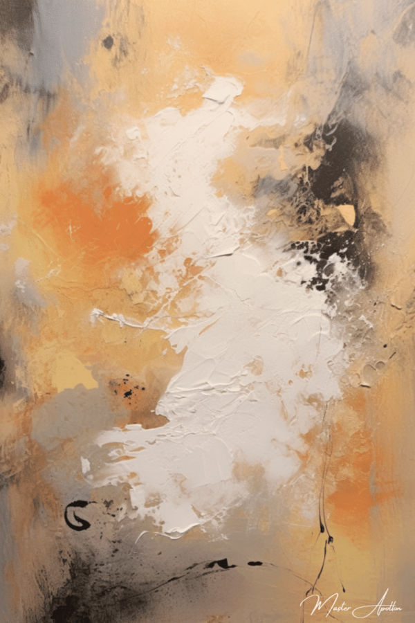 Contemporary abstract beige sand cloud painting