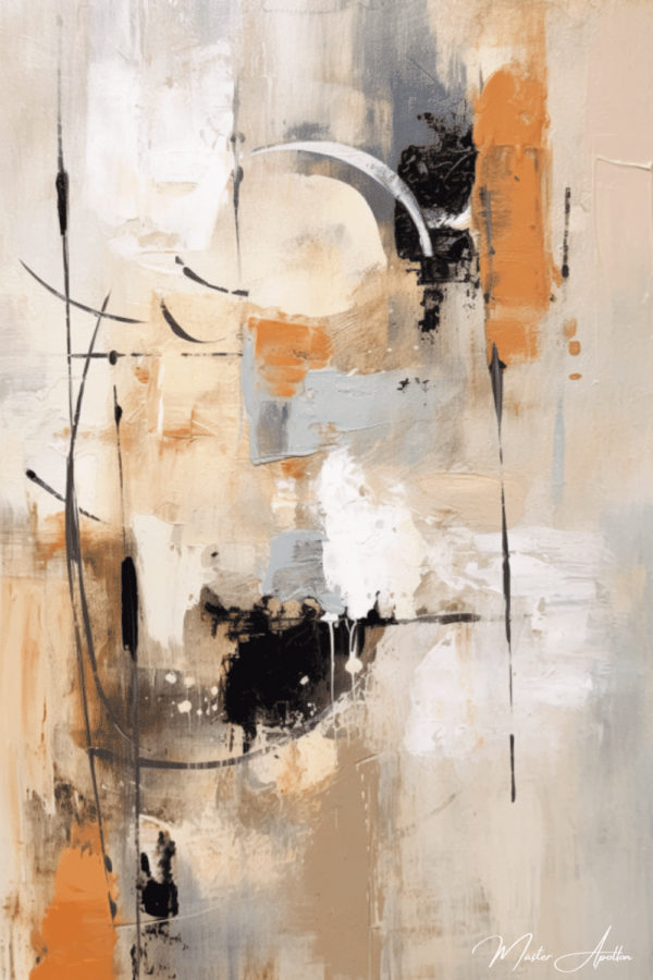 Contemporary abstract beige treasure tableau