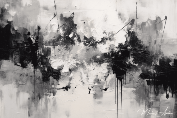 Contemporary abstract black and white painting Mia