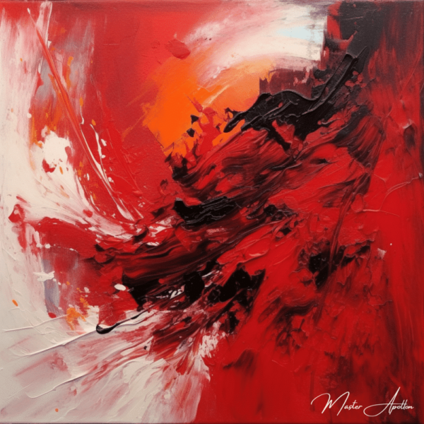 Contemporary abstract red painting Lala