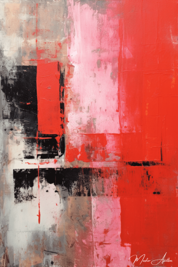 Contemporary abstract red friendship tableau