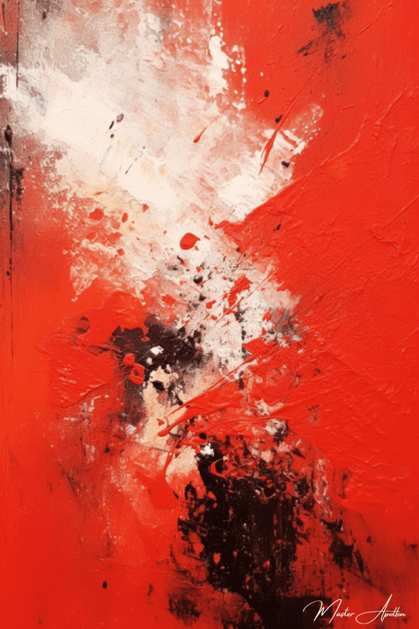 Contemporary abstract red peace painting