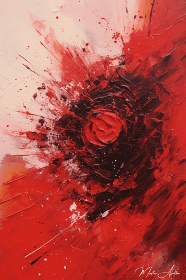 Contemporary abstract red power painting