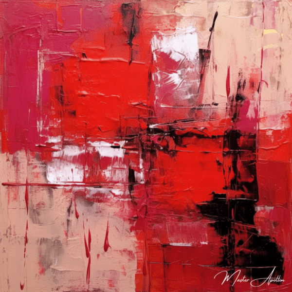 Contemporary abstract red tableau