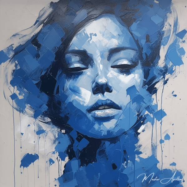 Contemporary blue painting Amandine