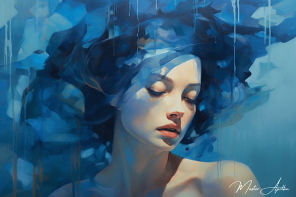 Contemporary blue painting by Justine