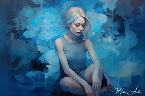 Contemporary blue painting by Samantha