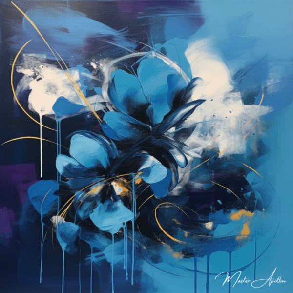 Contemporary abstract blue painting