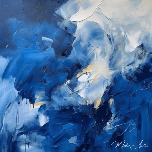 Contemporary abstract blue sea tableau