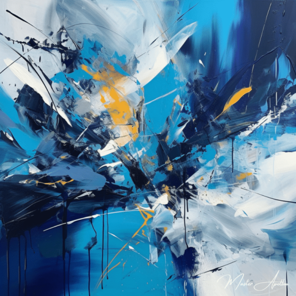 Contemporary deep blue painting