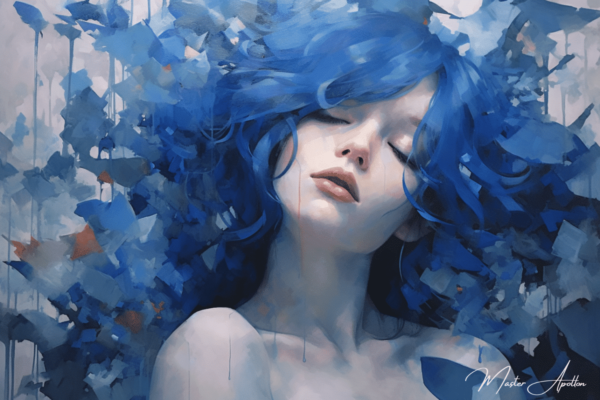 Contemporary blue delicacy painting