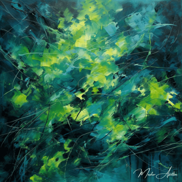 Contemporary blue green algae painting