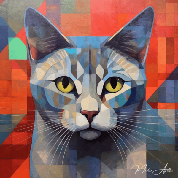 Contemporary painting of a cat by Milo