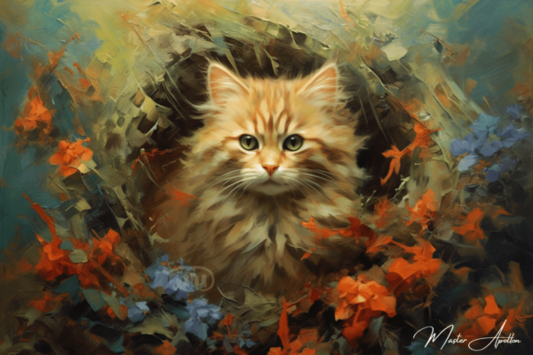 Contemporary painting of a cat king