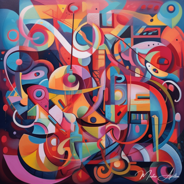 Contemporary colorful abstract painting