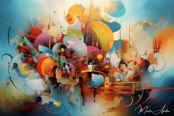 Contemporary colorful dimensional painting