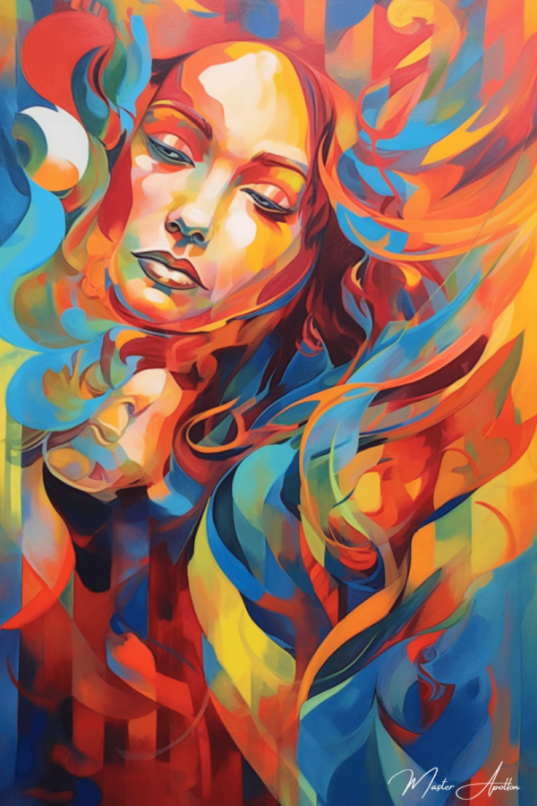 Contemporary colorful reflection painting