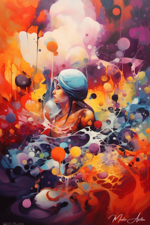 Contemporary colorful universe painting