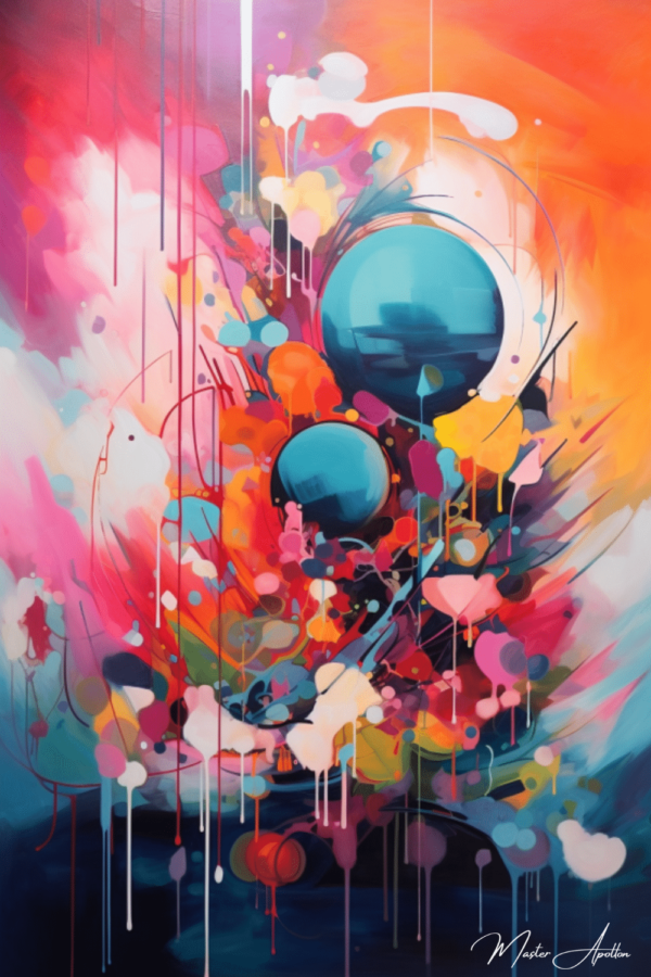 Contemporary colorful universe painting