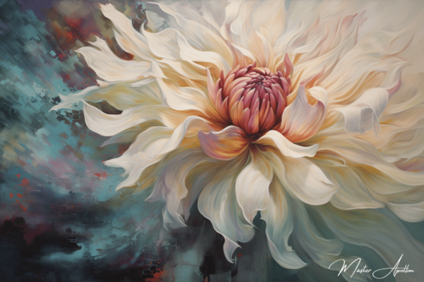 Contemporary white flower painting