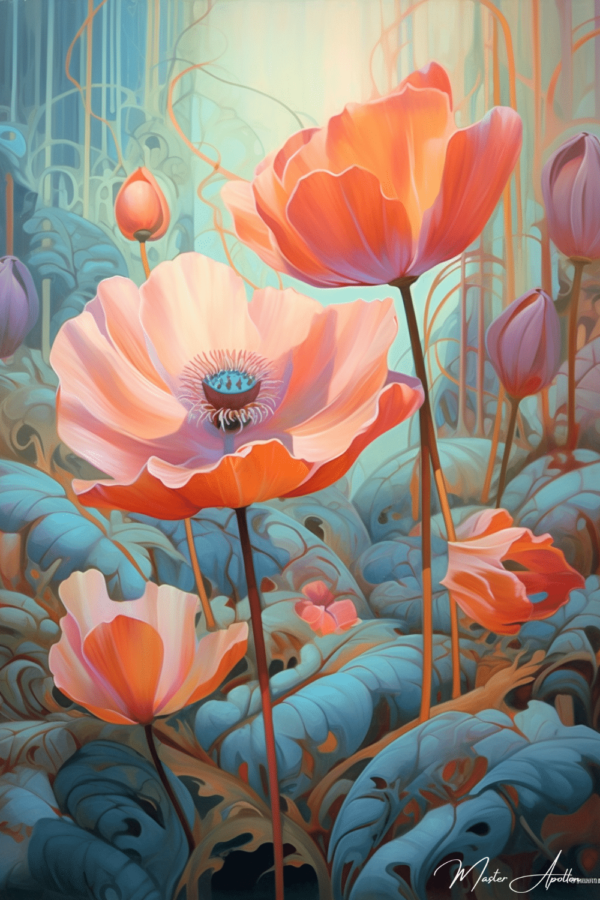 Contemporary soft flower painting