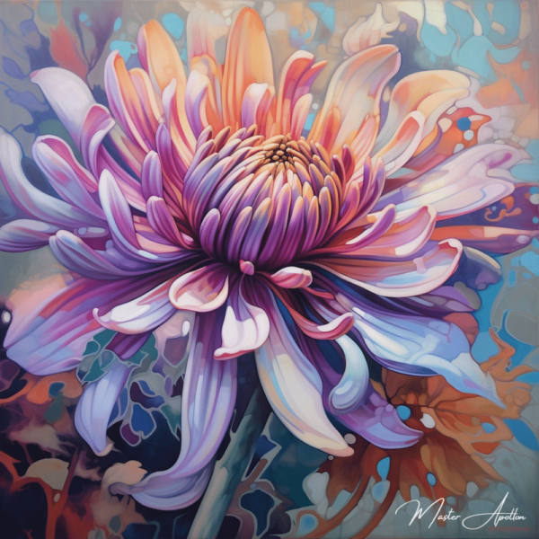 Contemporary violet flower painting