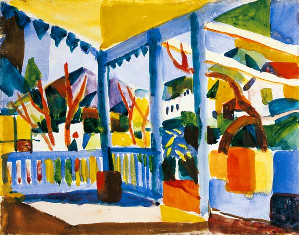 Terrace of the country house in ST - August Macke