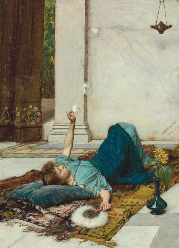 The White Feather Fan - John William Waterhouse