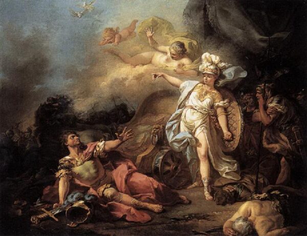 Minerva Fighting Mars - Jacques-Louis David Oil Painting Reproduction