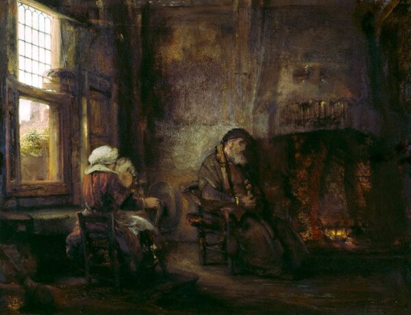 Tobit and Anna waiting for the return of their son - Rembrandt van Rijn