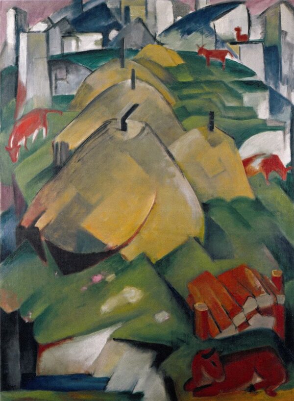 Alpine Scene with Haystacks - Franz Marc