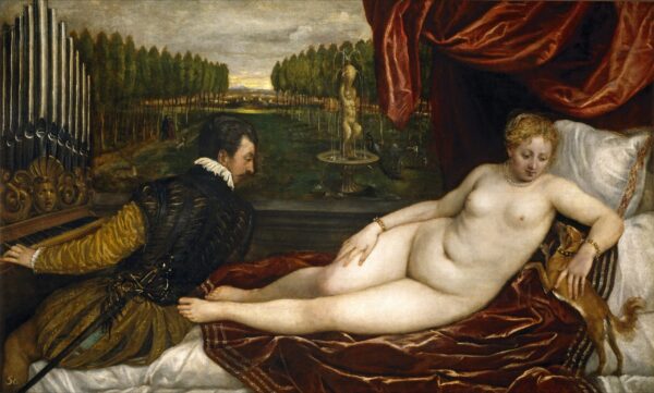 Venus with the Organist and a Little Dog - Titian