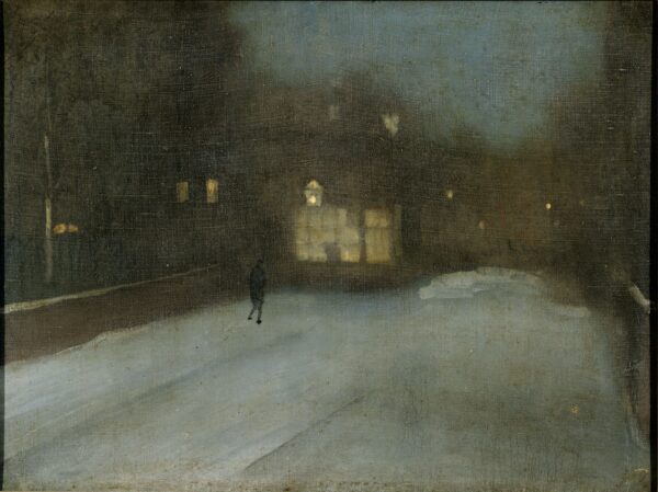 Night in Gray and Gold: Chelsea Snow – James Abbott McNeill Whistler Oil Painting Reproduction