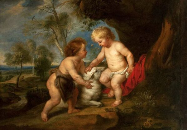 Oil Painting Reproduction of L’Enfant Jésus et saint Jean-Baptise enfant by Peter Paul Rubens