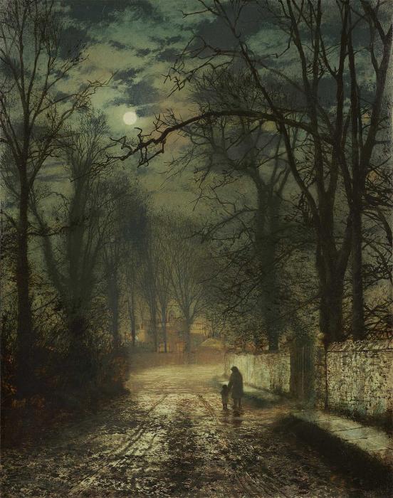 A Moonlit Path - John Atkinson Grimshaw