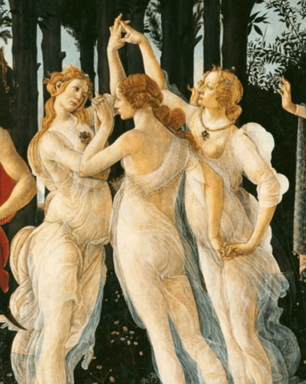 Oil Painting Reproduction: The Three Graces. Detail from: Primavera - Sandro Botticelli