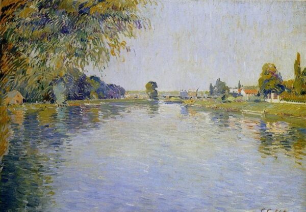 View of the Seine towards Caillebotte