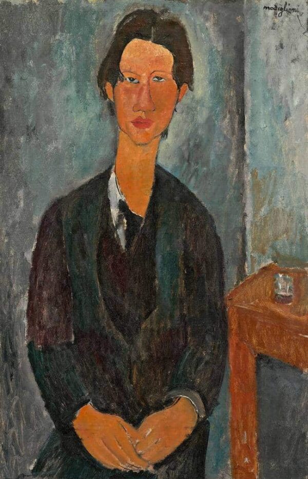 Soutine sitting at a table - Amedeo Modigliani