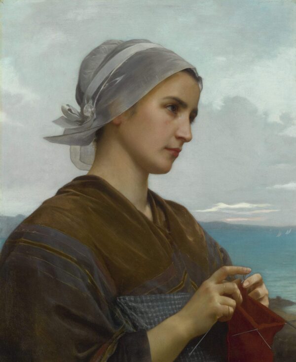 Breton Knitter - William Bouguereau