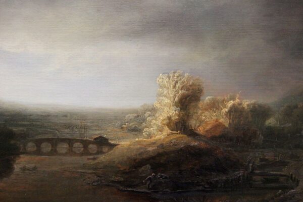 Landscape with an arch bridge - Rembrandt van Rijn