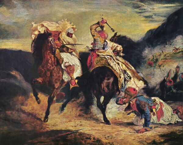 The Combat of the Giaour and the Pasha - Eugène Delacroix Oil Painting Reproduction