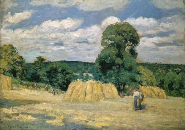 Harvest at Montfoucault - Camille Pissarro