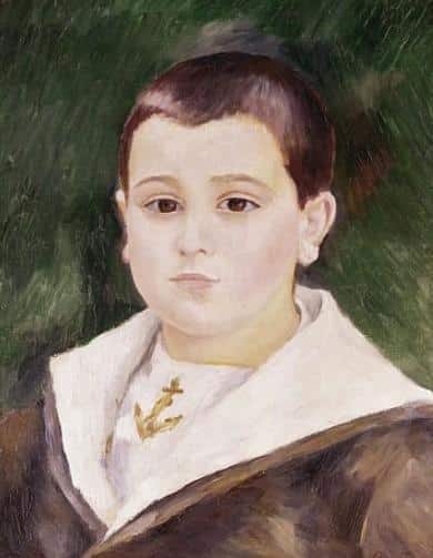 Head of a Young Boy in a Sailor Suit (Pierre Goujon) - Pierre-Auguste Renoir