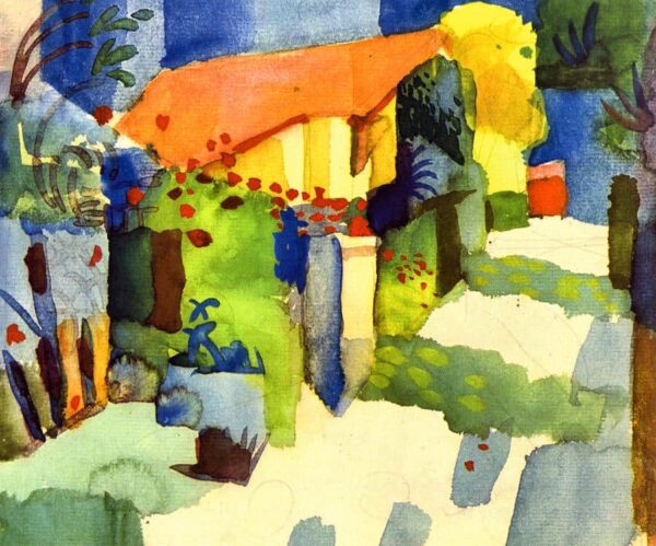 House in the Garden (Detail) - August Macke Oil Painting Reproduction