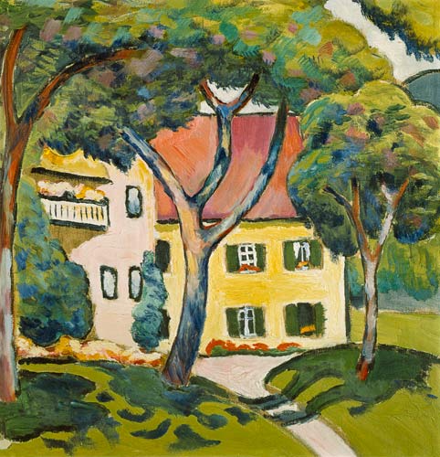 House in a Landscape - August Macke Oil Painting Reproduction for Sale